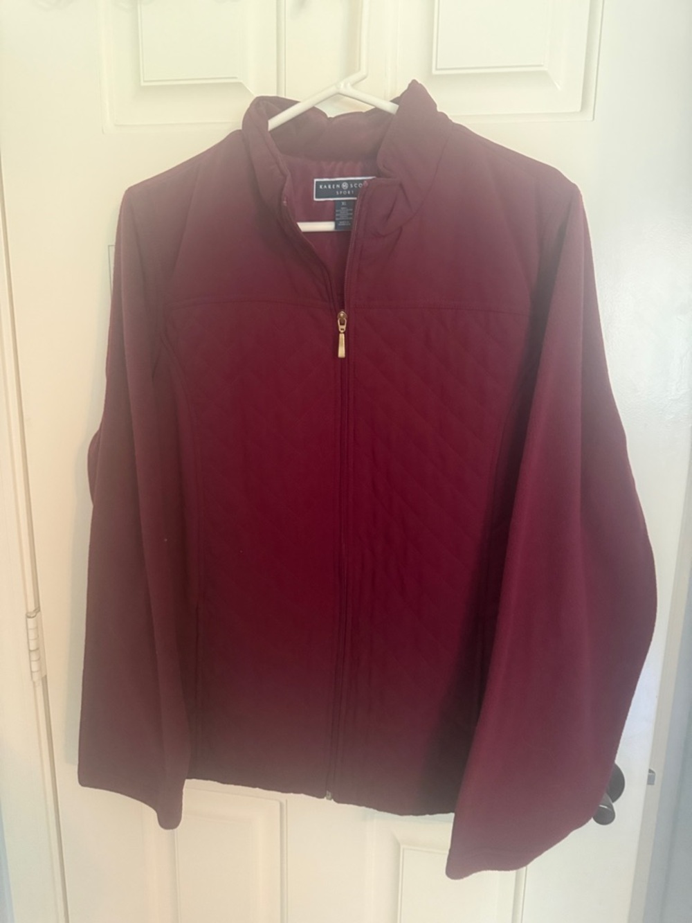 Karen Scott Quilted Utility Jacket - Burgundy